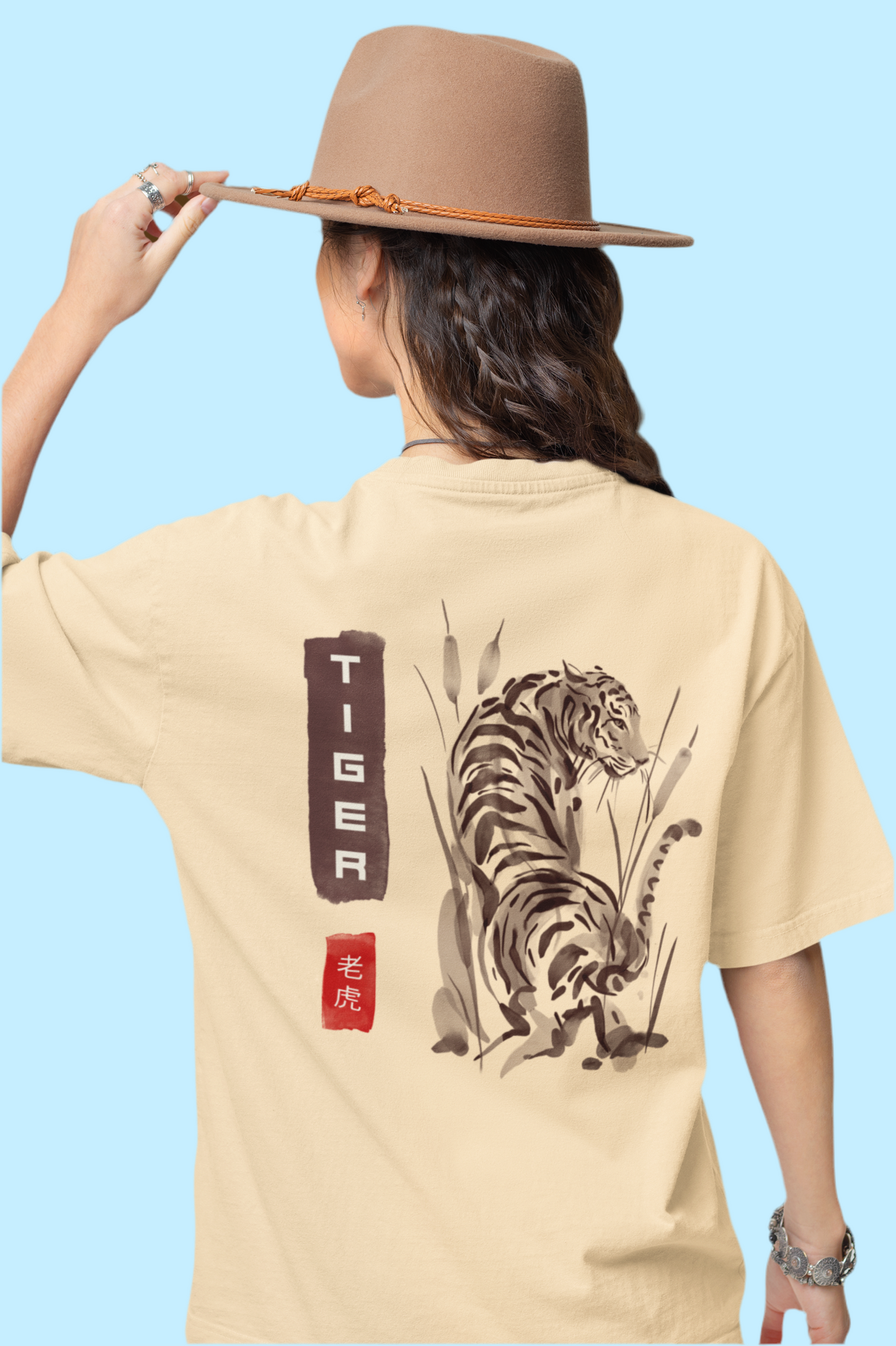 100% Cotton Unisex T-Shirt with Artistic Tiger Print | 205gsm Premium Fabric for Comfort & Style