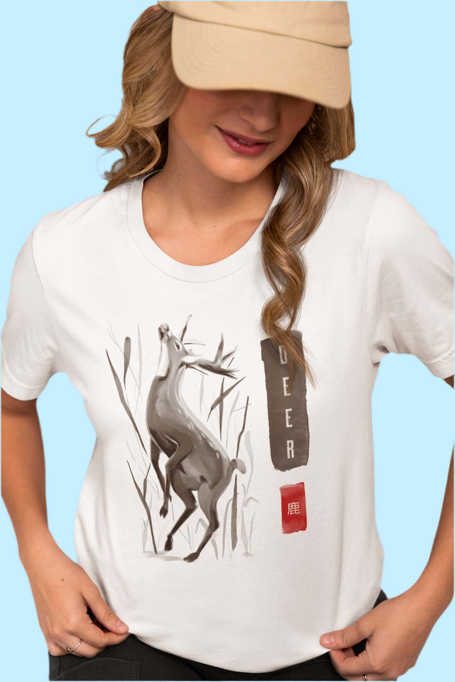 100% Cotton Unisex T-Shirt with Artistic Deer Print | 205gsm Premium Fabric for Comfort & Style